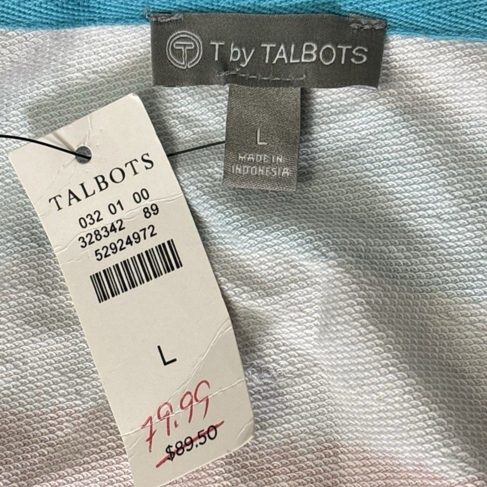 T by Talbots Dress Womens Large Striped Multicolor Midi Belted Casual Summer - Picture 12 of 14